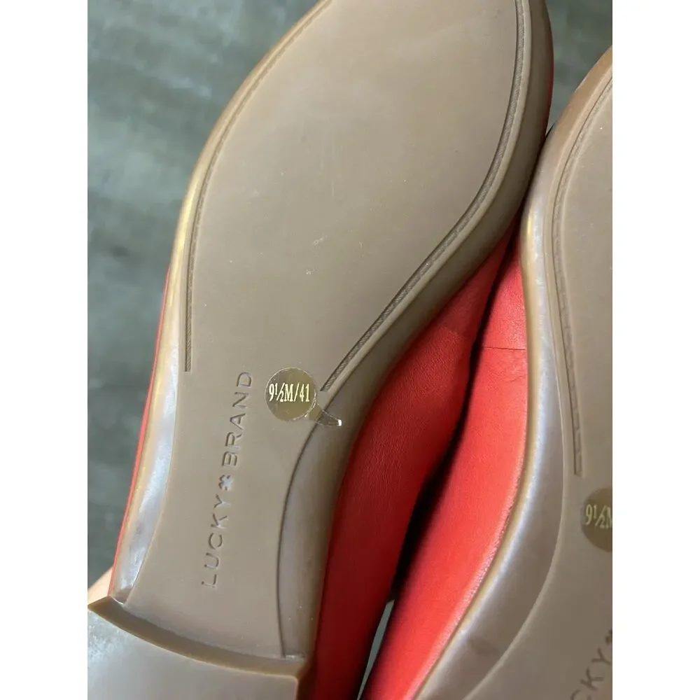 Lucky Brand Caliz Ballet Flats Women’s 9.5 M EU 41 Coral Pink Leather NWOB